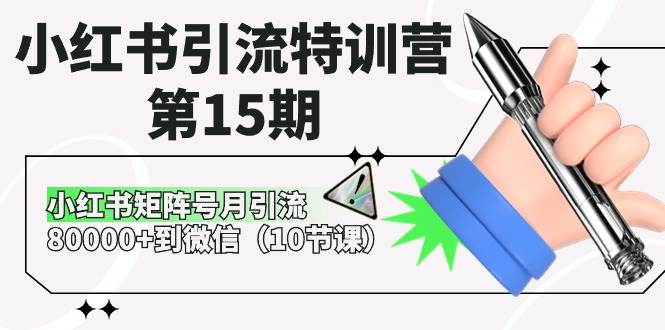 小红书引流特训营-第15期,小红书矩阵号月引流80000+到微信(10节课)网赚项目-副业赚钱-互联网创业-资源整合众享汇研习社