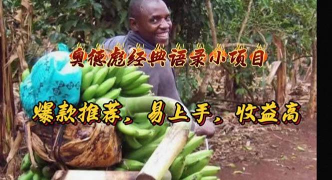 奥德彪经典语录小项目,爆款推荐,易上手,收益高网赚项目-副业赚钱-互联网创业-资源整合众享汇研习社