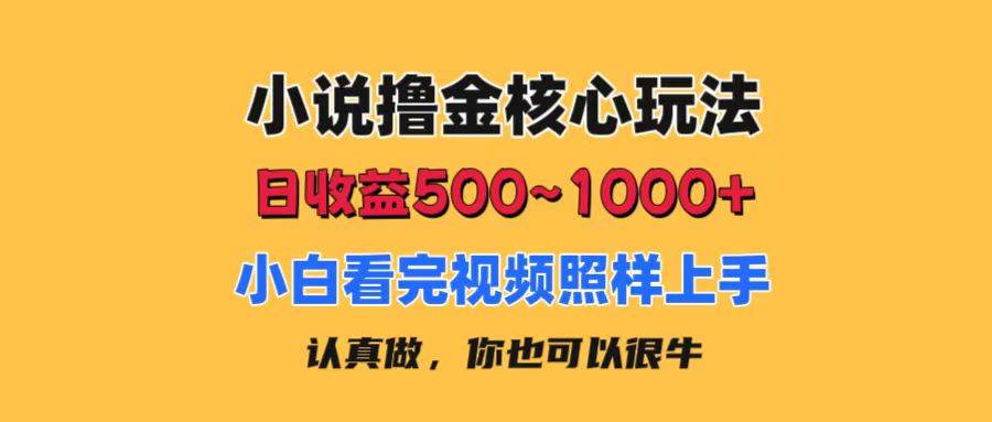 小说撸金核心玩法，日收益500-1000+，小白看完照样上手，0成本有手就行网赚项目-副业赚钱-互联网创业-资源整合众享汇研习社