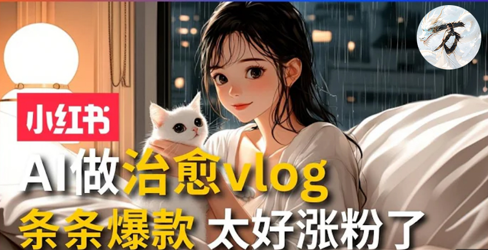 AI治愈系vlog动画视频,小红书7天 涨粉破千,商单报价1500+,0成本制作,日入2000+,有手就会 网赚项目-副业赚钱-互联网创业-资源整合众享汇研习社
