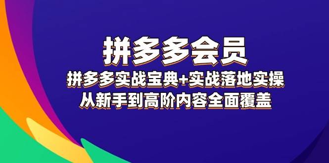 拼多多 会员，拼多多实战宝典+实战落地实操，从新手到高阶内容全面覆盖网赚项目-副业赚钱-互联网创业-资源整合众享汇研习社