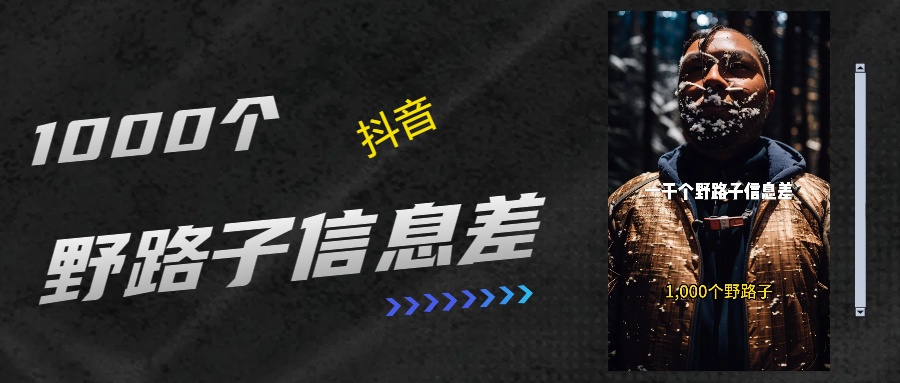 抖音一千个野路子信息差最新玩法教程引流＋变现的玩法具体拆解网赚项目-副业赚钱-互联网创业-资源整合众享汇研习社