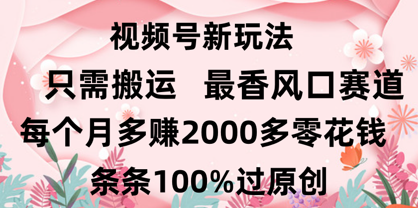 日入2000+，条条100%过原创，视频号最香风口赛道，小白轻松上手网赚项目-副业赚钱-互联网创业-资源整合众享汇研习社