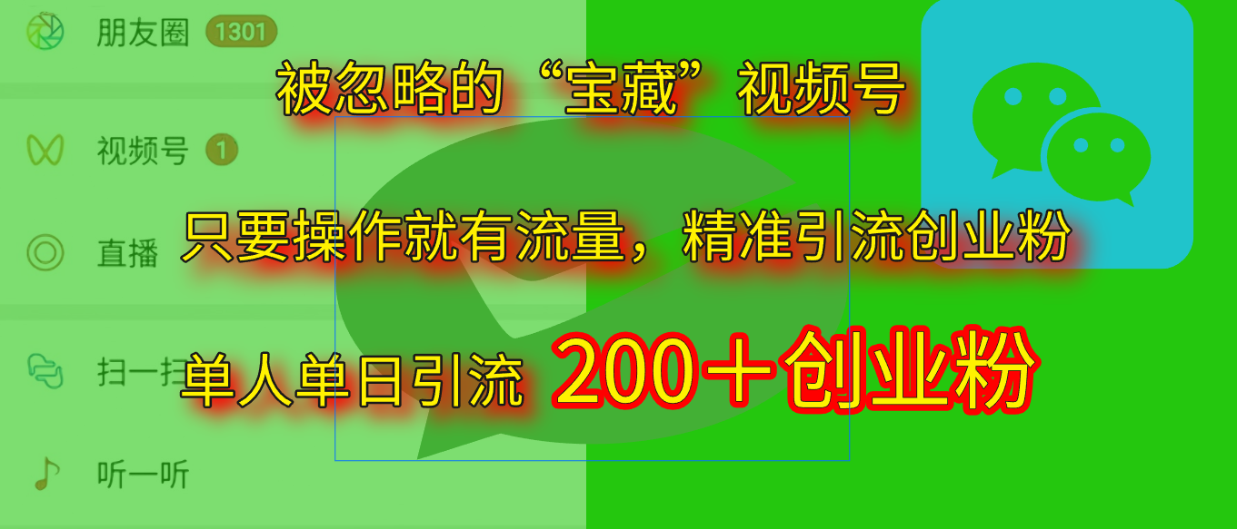 2025.5月最新被忽略的“宝藏”视频号,精准日引流200+网赚项目-副业赚钱-互联网创业-资源整合众享汇研习社