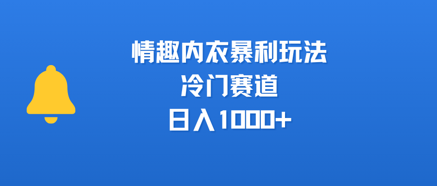 情趣内衣暴利玩法,冷门赛道,日入1000+网赚项目-副业赚钱-互联网创业-资源整合众享汇研习社