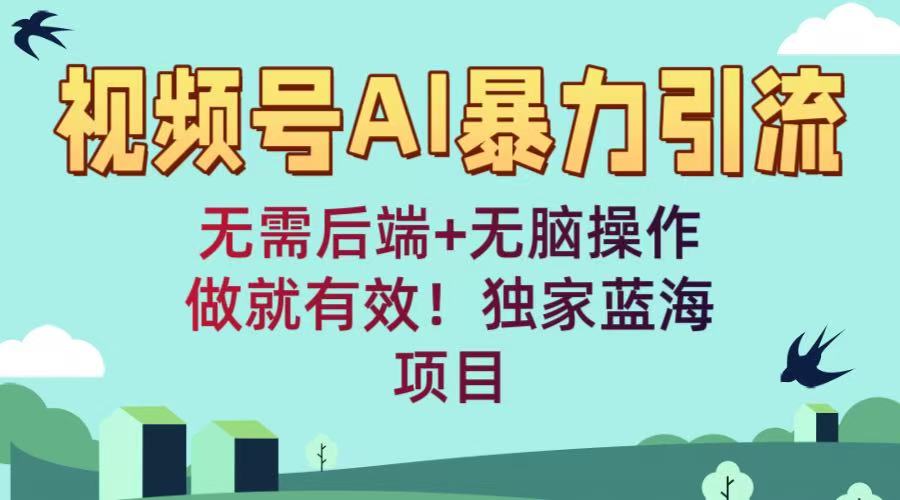 视频号AI暴力引流：无需后端+无脑操作，做就有效！独家蓝海项目网赚项目-副业赚钱-互联网创业-资源整合众享汇研习社