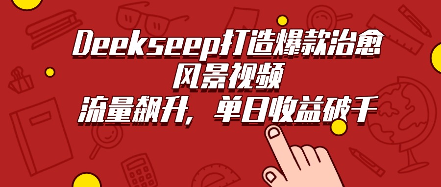 Deekseep打造爆款治愈风景视频，流量飙升，单日收益破千网赚项目-副业赚钱-互联网创业-资源整合众享汇研习社