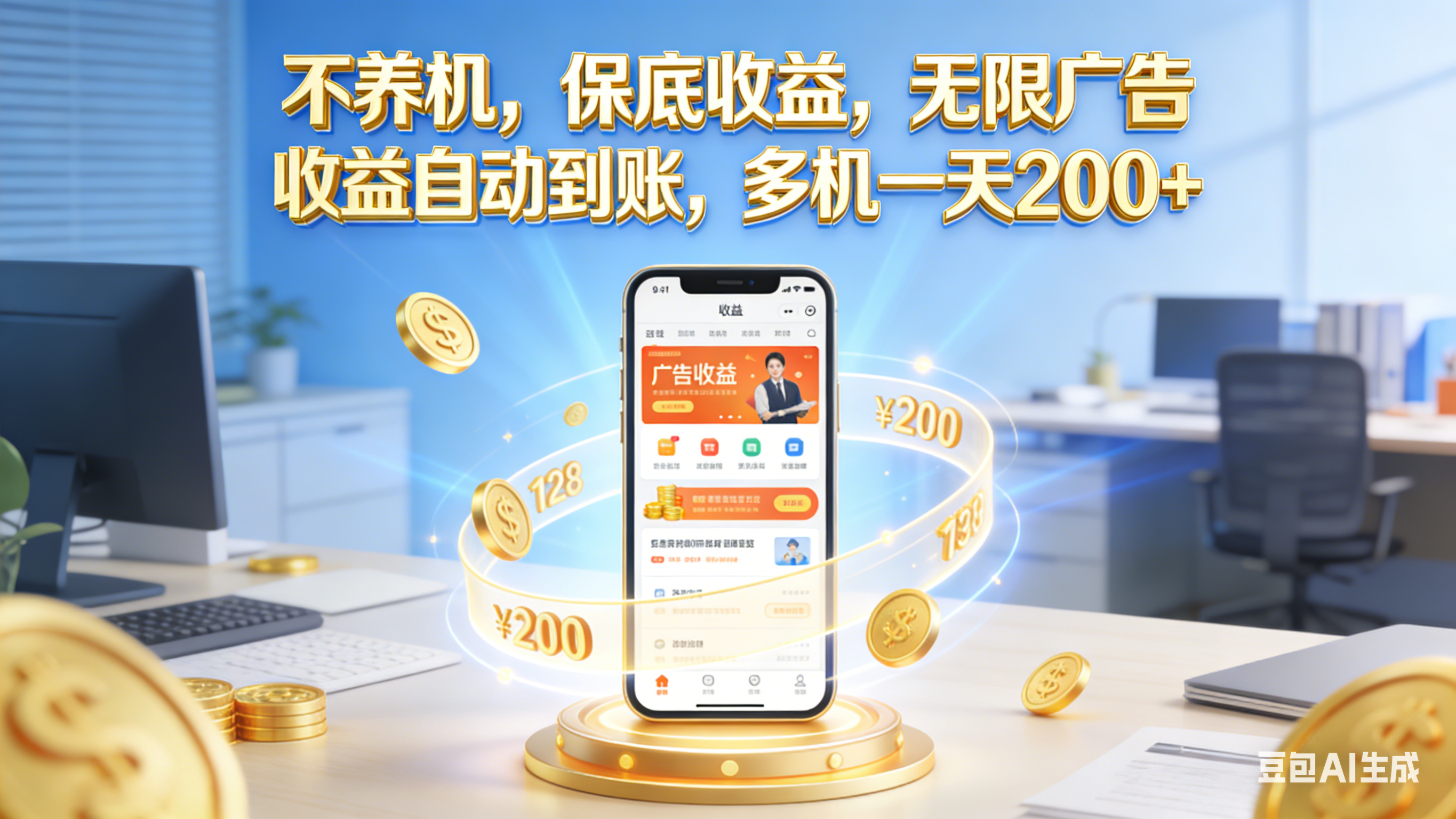 不养机,保底收益,无限广告,收益自动到账,多机一天200+网赚项目-副业赚钱-互联网创业-资源整合众享汇研习社