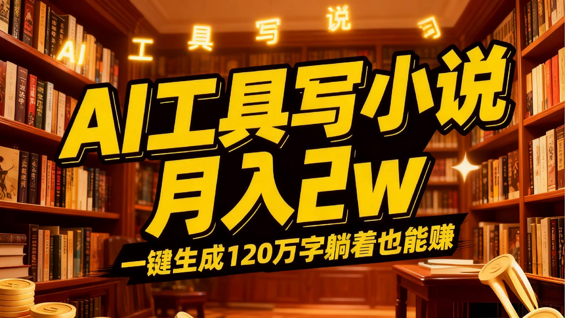 2026年AI工具写小说,一键生成120万字，躺着也能赚，月入2w+网赚项目-副业赚钱-互联网创业-资源整合众享汇研习社