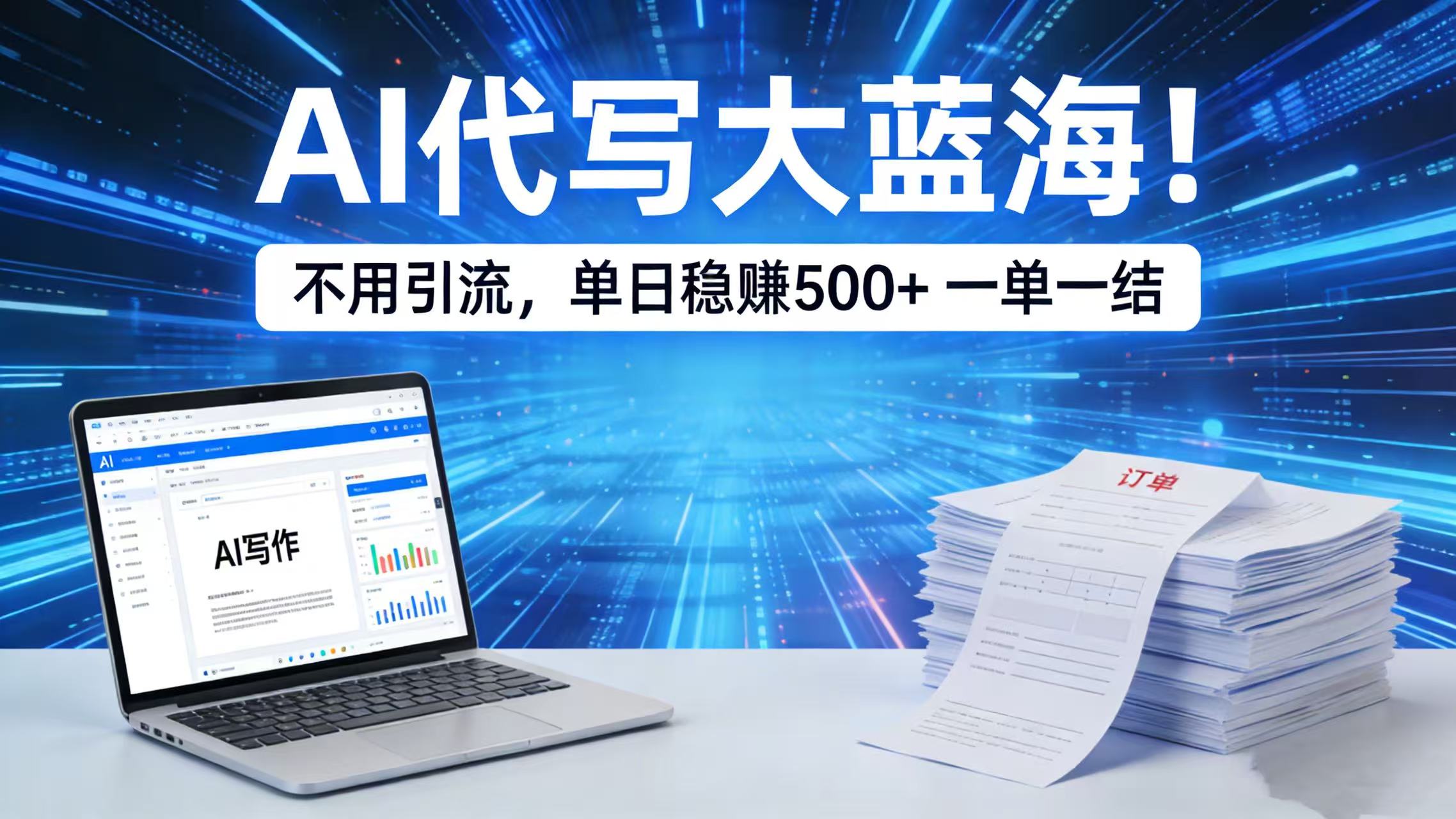 AI 代写大蓝海！不用引流，单日稳赚 500 + 一单一结网赚项目-副业赚钱-互联网创业-资源整合众享汇研习社