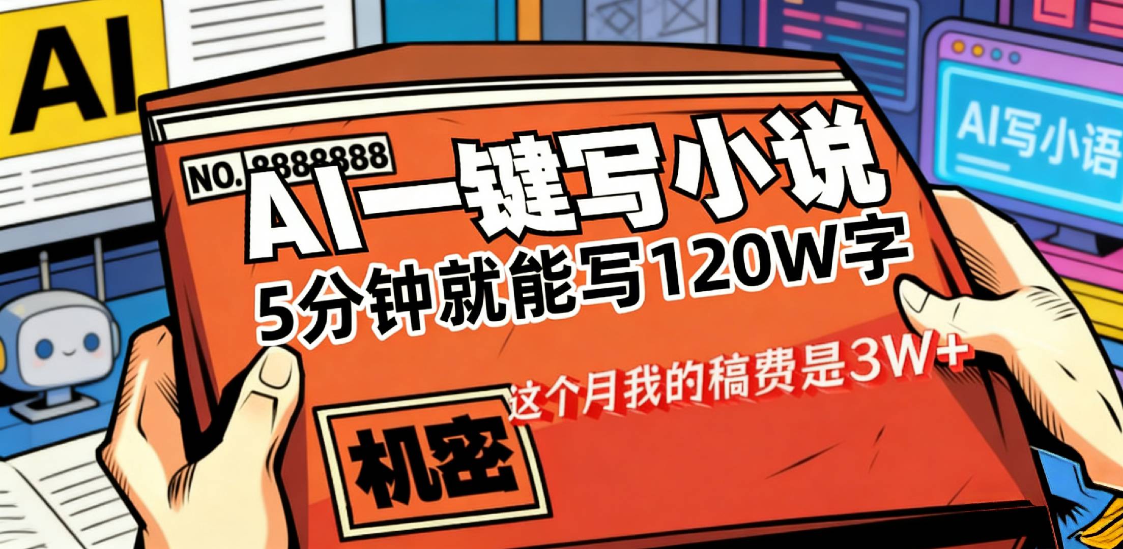 这个月我的稿费又是3W+,用AI写小说真的是太牛了,5分钟就能120W字网赚项目-副业赚钱-互联网创业-资源整合众享汇研习社